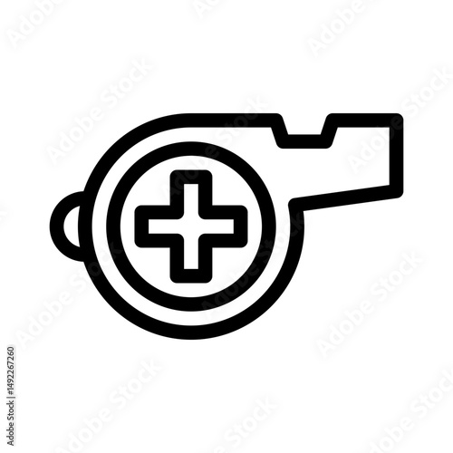 survival whistle line icon