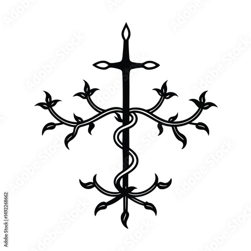 Leviathan Cross Grown from Cursed Vines