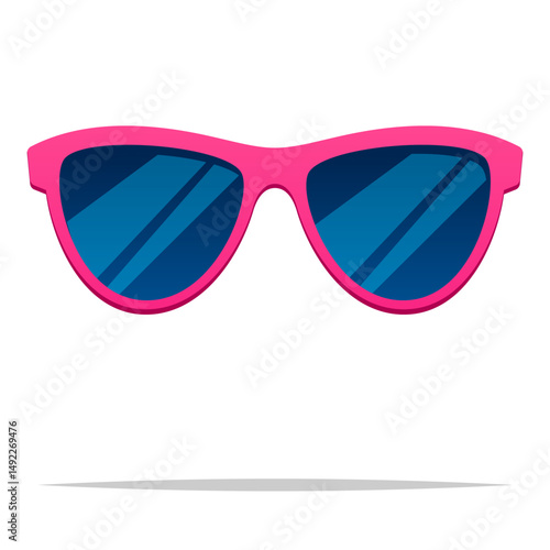 Pink sunglasses vector isolated illustration
