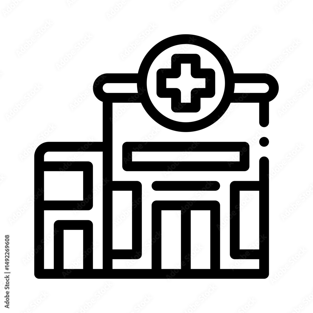 Obraz premium hospital line icon