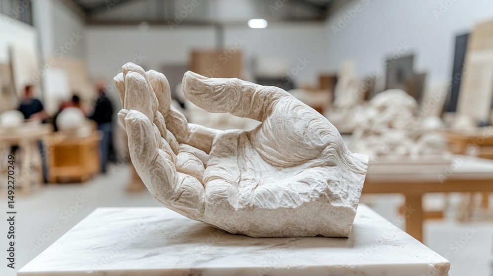 Marble Hand Sculpture: Art Studio Marble Hand Sculpture: Art Studio