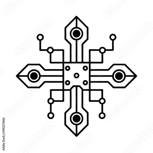 Leviathan Cross in Circuitry of Dark AI