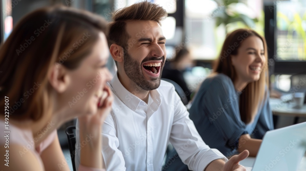 Group of Friends Laughing Joyfully Group of Friends Laughing Joyfully