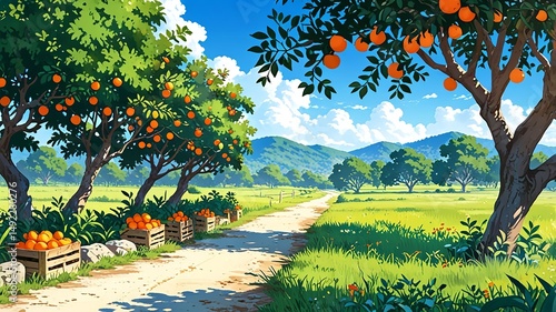 orange trees garden