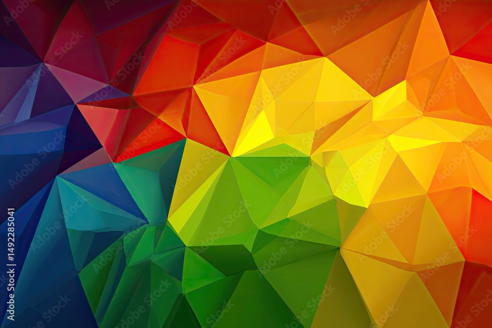 Vibrant polygon abstract background displaying a spectrum of colors Vibrant polygon abstract background displaying a spectrum of colors