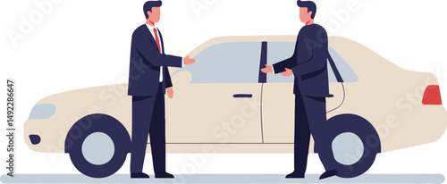 Car Salesman Handing Keys to Customer