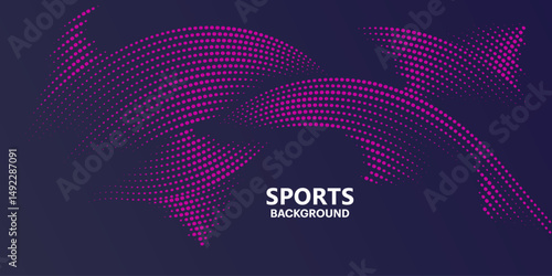 Abstract colored background with futuristic purple wave dots. modern Vector background with dynamic waves. sports poster vector background template. Eps 10