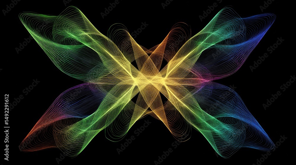 Fototapeta premium Abstract Butterfly Formed from Colorful Swirling Light