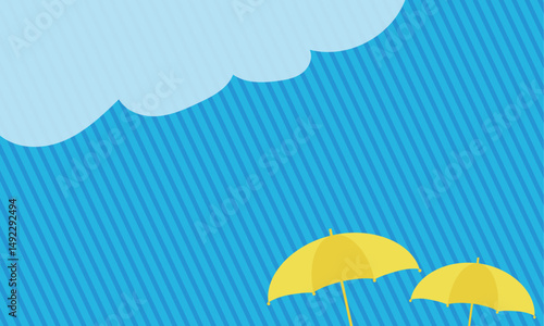 雨の日のポップな背景ベクターイラスト素材