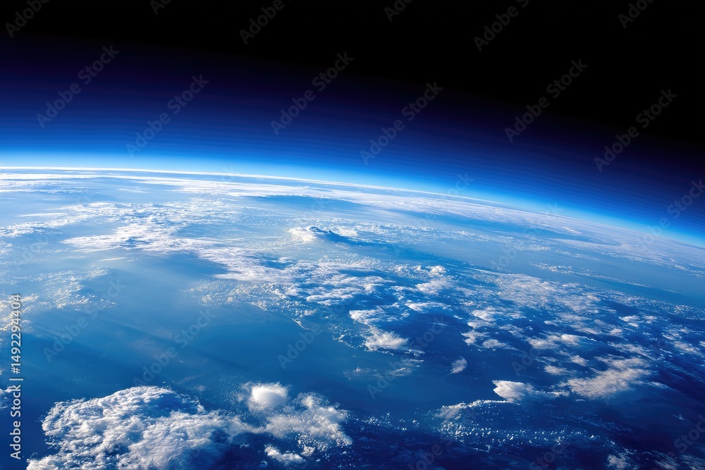 Fototapeta premium Expansive View of Earth From High Orbit