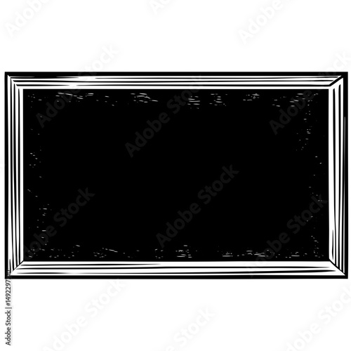 Blackboard with frame in silhouette vector illustration