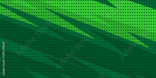 Green abstract background with sharp geometric pattern, for sports, gaming themed design