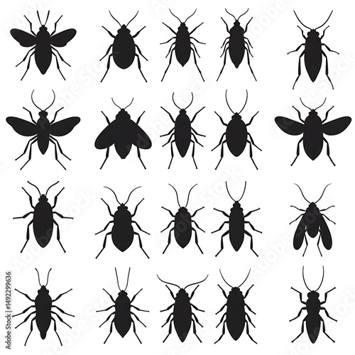 Silhouette Insect Symphony AI Generated