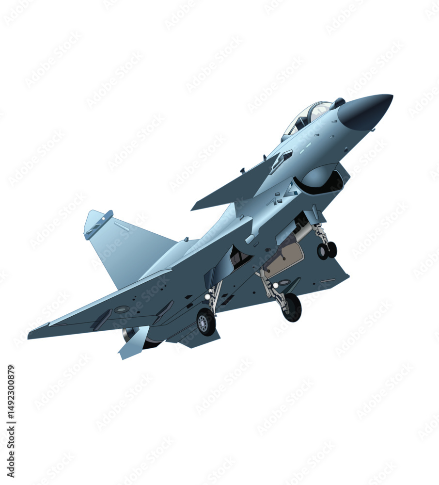 Illustration of chinese modern fighter jet isolated on white Illustration of chinese modern fighter jet isolated on white