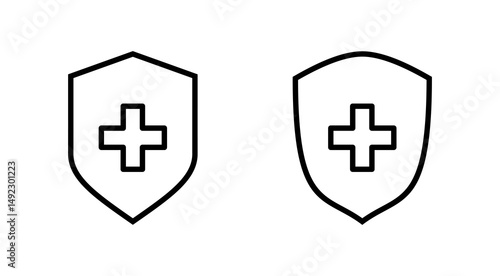 Health insurance icon vector. Insurance health document sign and symbol