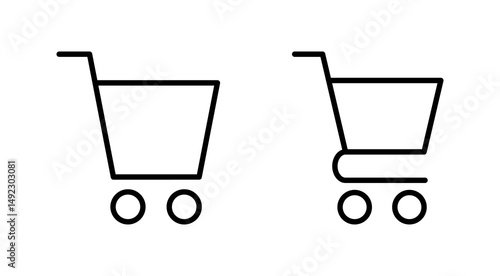 Shopping icon vector. Shopping cart sign and symbol. Trolley icon