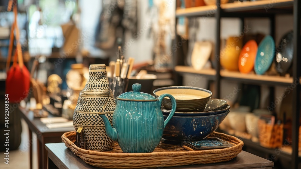 Fototapeta premium Beautiful handcrafted ceramic pottery.