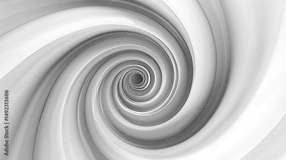 Obraz premium Clean and modern vortex swirl design in a single color scheme, featuring smooth lines, soft shadows, and subtle depth for elegant abstract backgrounds.