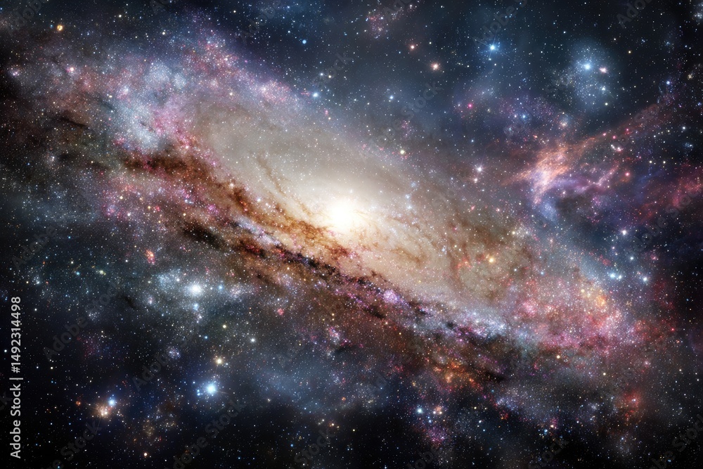 Naklejka premium Spiral galaxy in the cosmos