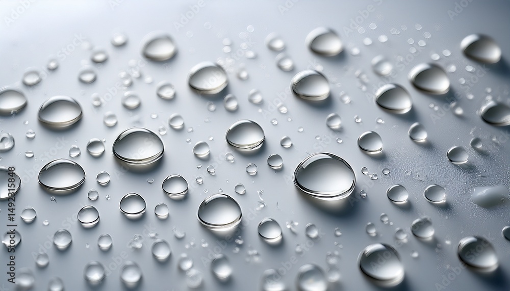 water droplets on smooth white surface with bubbles and condensation water droplets on smooth white surface with bubbles and condensation