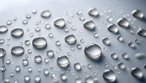 Wallpaper Mural water droplets on smooth white surface with bubbles and condensation Torontodigital.ca