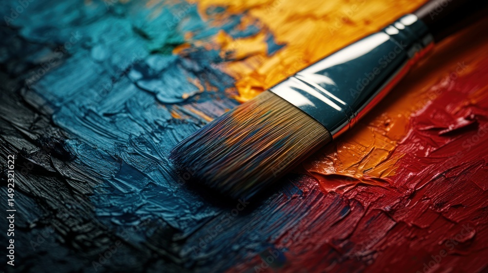 Fototapeta premium Vibrant oil paint brush stroke