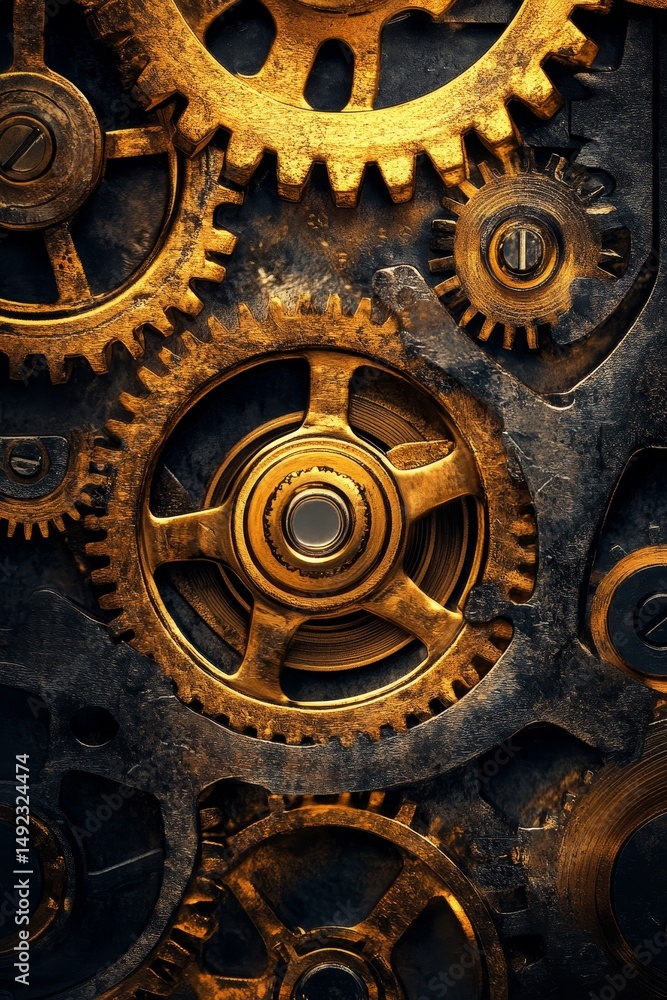 Interlocking Gold Gears A Study in Metallic Precision and Industrial Design Elegance. Interlocking Gold Gears A Study in Metallic Precision and Industrial Design Elegance.