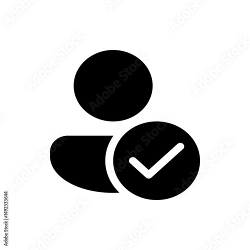 Black and white icon of a checklist with a subtraction sign, multiplication sign, and a checkmark symbol