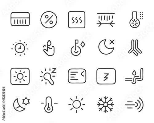 Climate Control Icons Symbolic Climate Functions