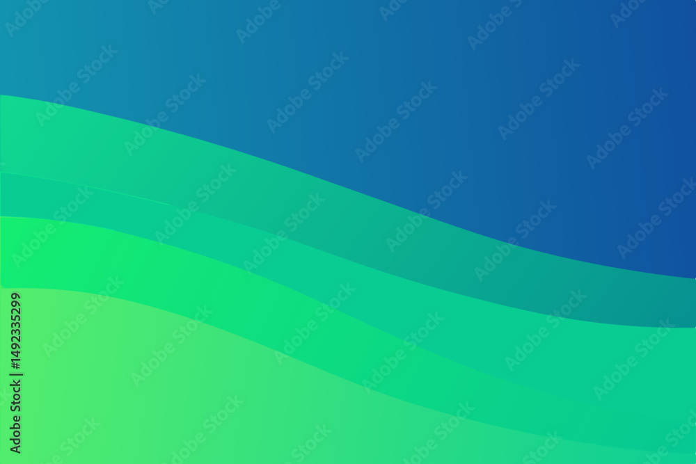 Fototapeta premium Abstract gradient waves of blue and green with transparency elements