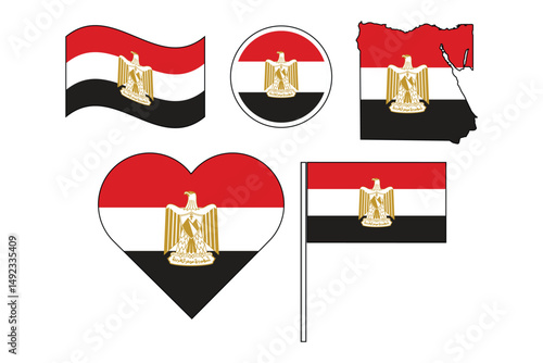 set of badges with flag of Egypt vector illustration Free Download set of badges with flag of Egypt vector illustration - GFXLoad