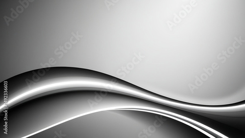 Elegant minimalistic black and white abstract background featuring gentle wavy patterns created by soft interplay of light and shadow.