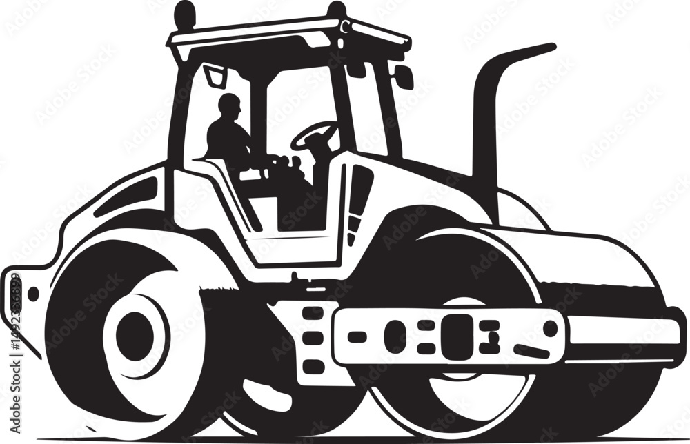 Naklejka premium Road Roller Construction Bundle