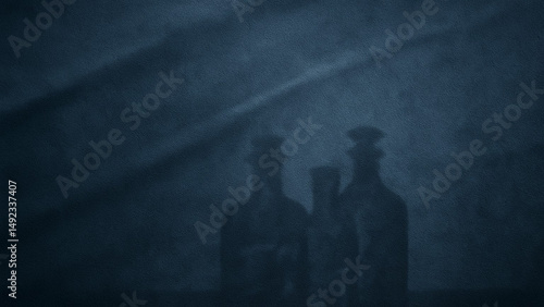 Textured Navy Suede with Warped Bottle Shadows Background