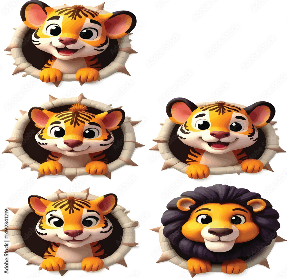 Obraz premium set of cartoon animals