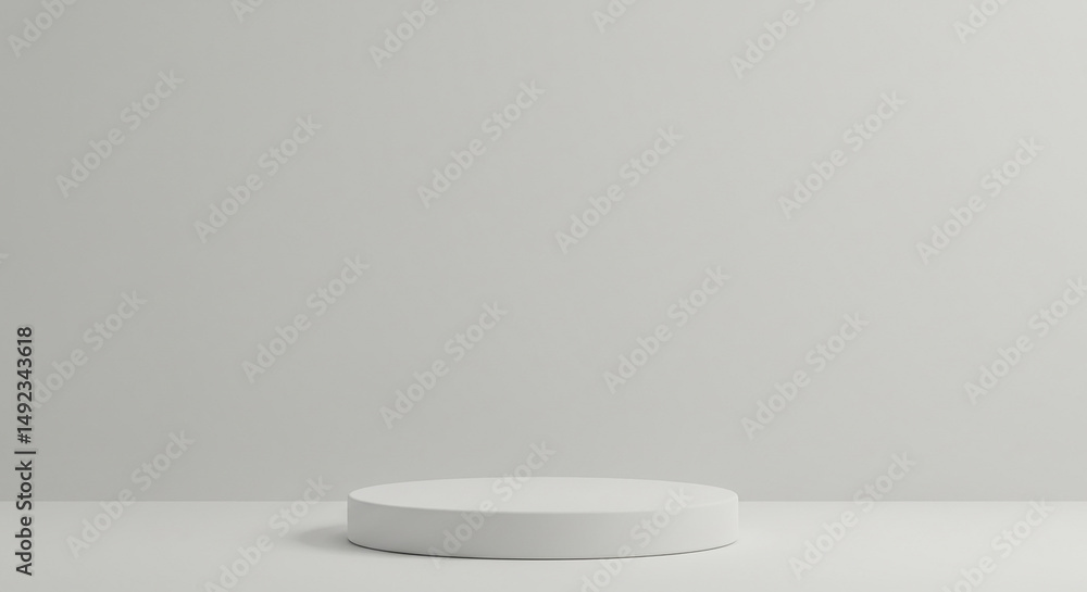 Minimalist White Pedestal on White Background Minimalist White Pedestal on White Background