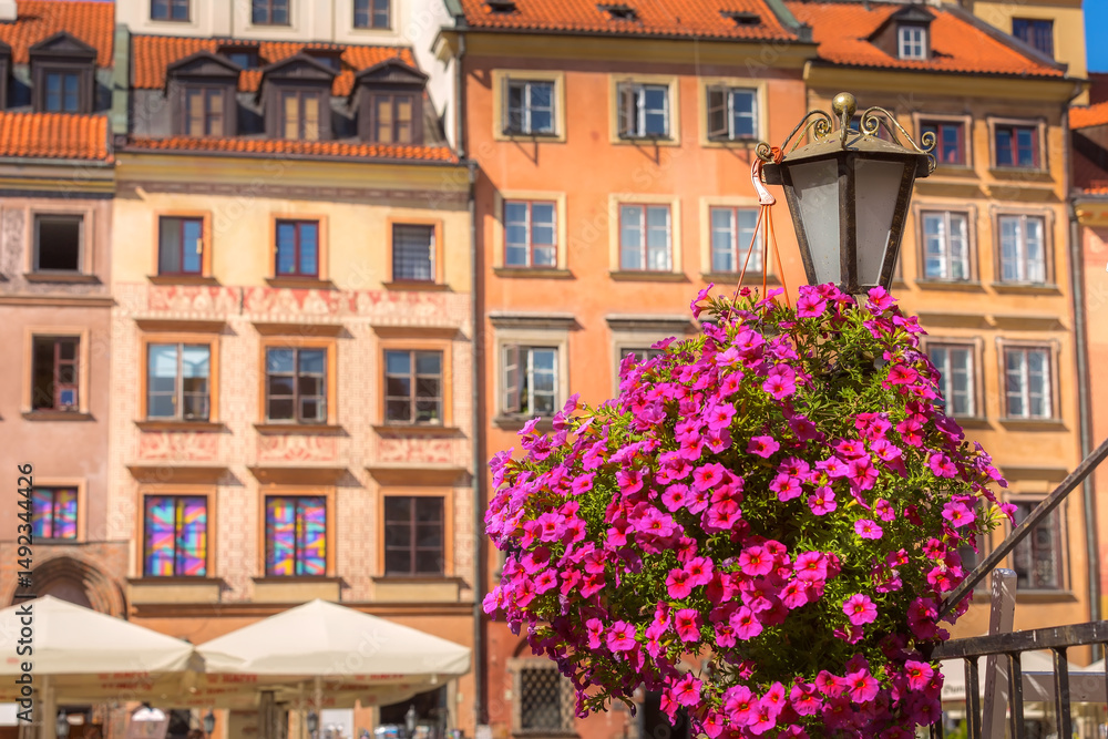 Fototapeta premium Flowers Warsaw, Market square