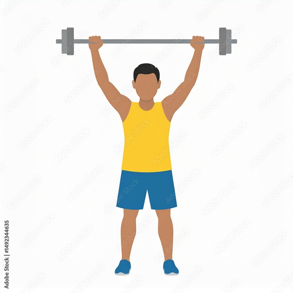 Obraz premium flat art illustration lift weights man icon symbol with color 