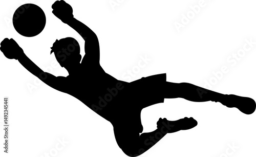 Playing Goalkeeper Silhouette