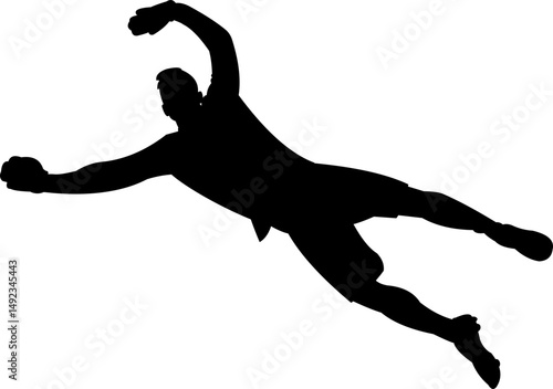 Playing Goalkeeper Silhouette