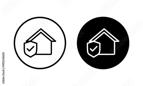 home insurance icon vector illustration. home protection sign and symbol