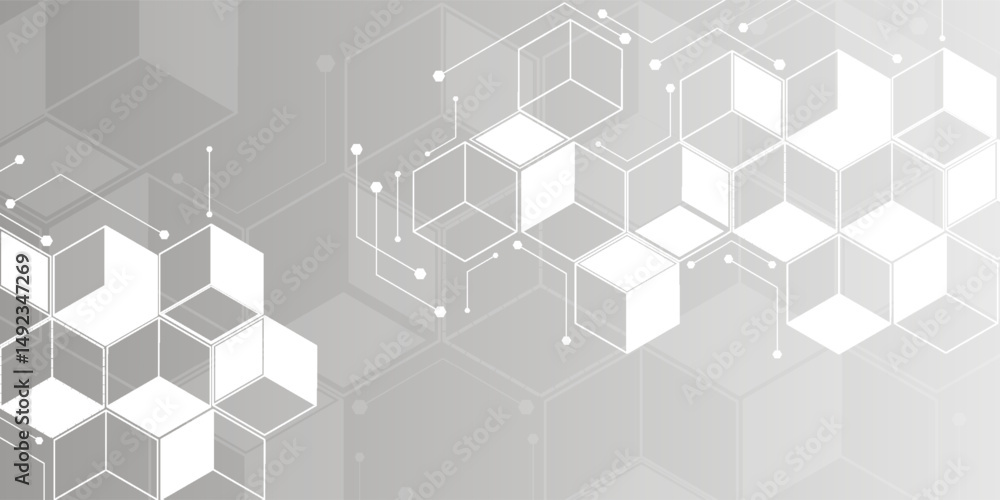 Obraz premium Geometric abstraction, geometric elements on a gray background. vector illustration