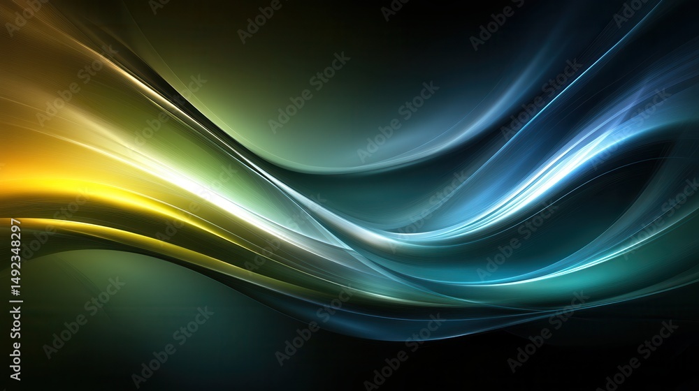 Naklejka premium Abstract dynamic flowing lines of vibrant color