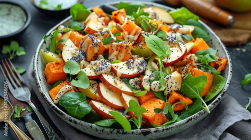 Sweet Potato and Apple Salad with Poppy Seed Dressing