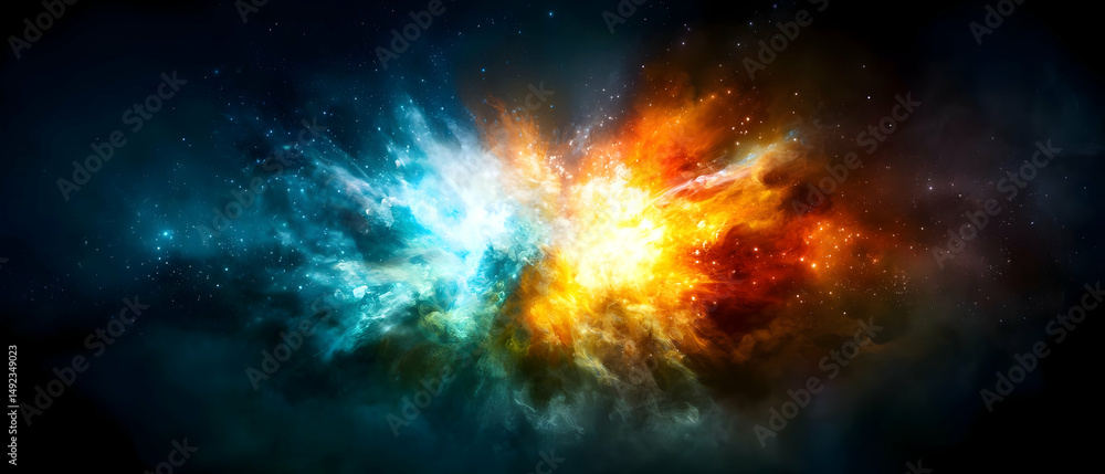 Obraz premium Colorful Exploding Nebula In Space