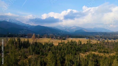 mountain top rocks view from above Zakopane Poland