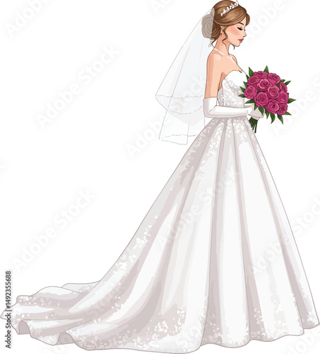bride with bouquet