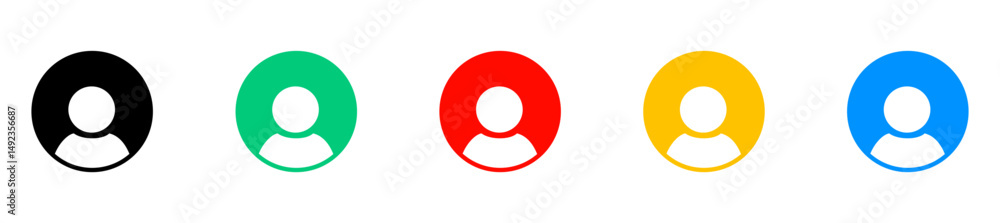 Set user avatar icon, button, profile symbol, flat person icon – stock vector. Set user avatar icon, button, profile symbol, flat person icon – stock vector.