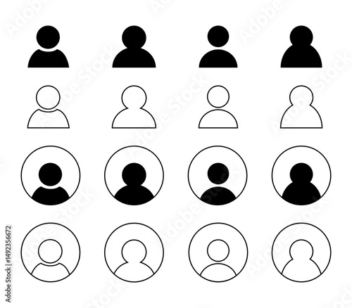 A set of user icons. Avatars of people. Vector.