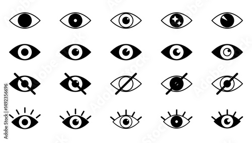 Eye icon vector illustration. set of eye symbol sign. editable file. eps.